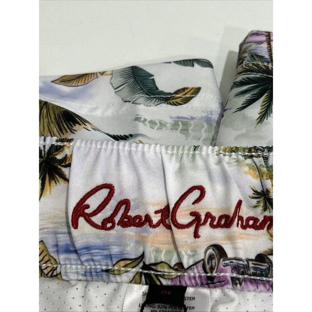 Robert Graham Swim Trunks Men's L Vacation Mode Beach Tropical Paradise Sport